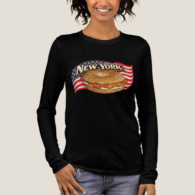 New York Kvinnor Långärmad T Shirt (Framsida)