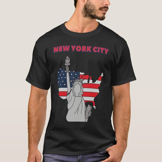 New York Landmark New York Souvenir New York City  T Shirt (Framsida)