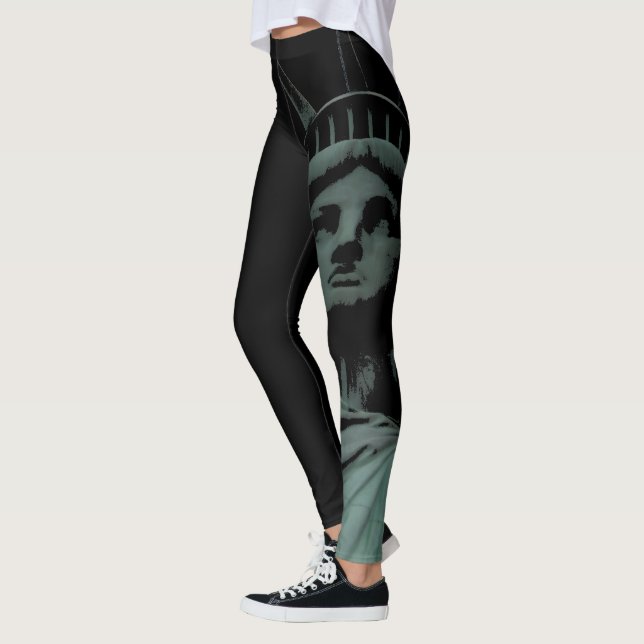 New York Leggings Frihetsgudinnan Stretchy Byxor (Vänster)