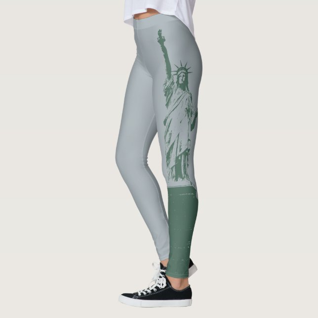 New York Leggings Frihetsgudinnan Stretchy Byxor (Vänster)