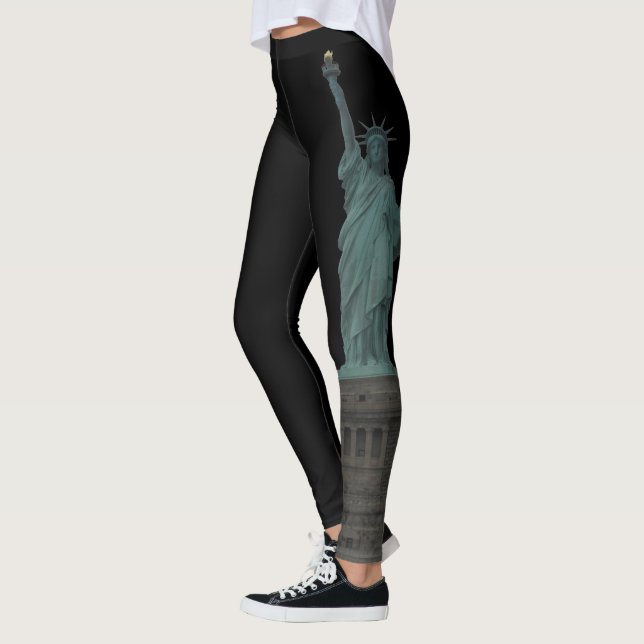 New York Leggings Frihetsgudinnan Stretchy Byxor (Vänster)