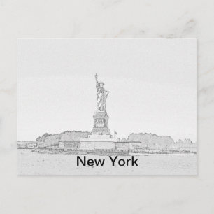 New York Liberty Sketch Vykort