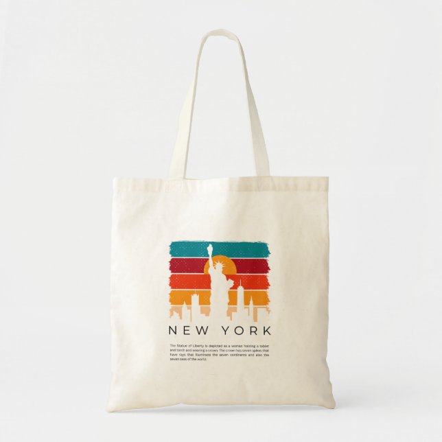 New York Liberty Tote Bag Tygkasse (Framsidan)