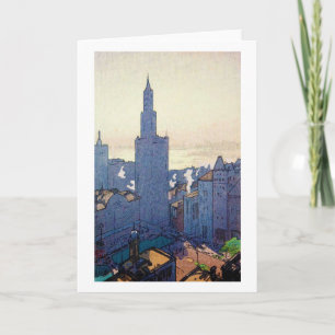 New York Ligcape, Hiroshi Yoshida, Woodcut Kort