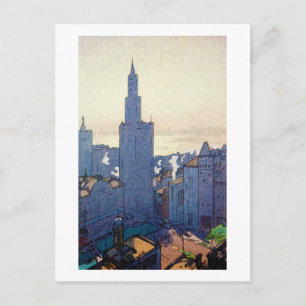 New York Ligcape, Hiroshi Yoshida, Woodcut Vykort