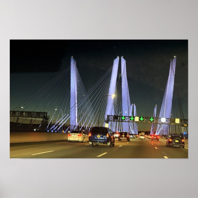 New York Lighted Bridge Affisch (Framsidan)