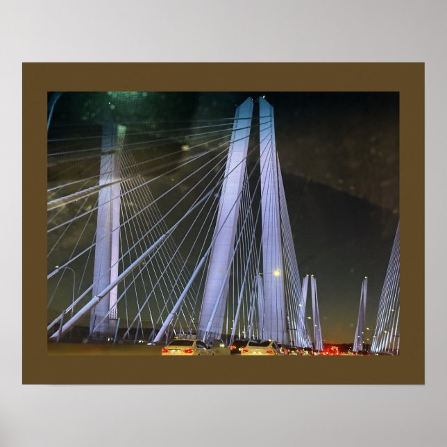 New York Lighted Bridge Affisch (Framsidan)