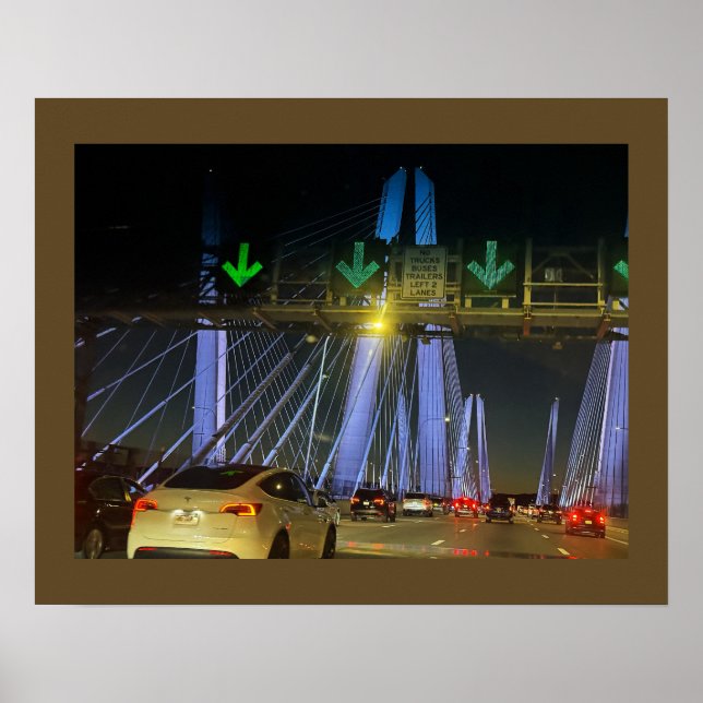 New York Lighted Bridge Affisch (Framsidan)
