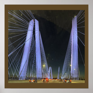 New York Lighted Bridge Affisch