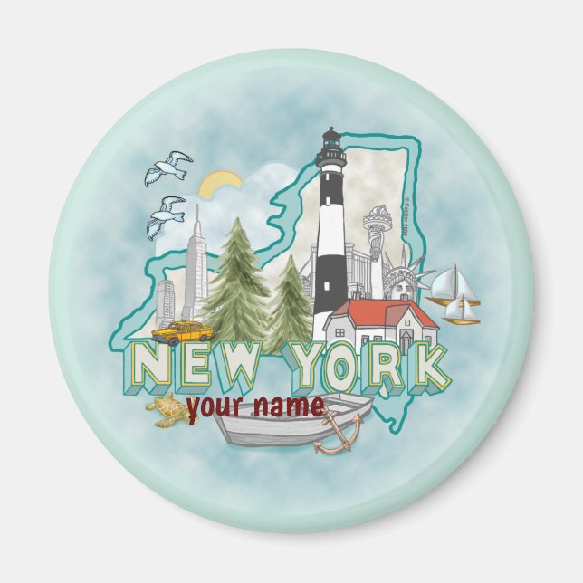New York Lighthouse-magnet Magnet (Framsidan)