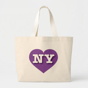 New York Lila Heart - I kärlek NY Jumbo Tygkasse