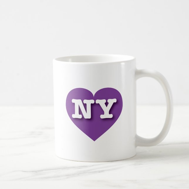 New York Lila Heart - I kärlek NY Kaffemugg (Höger)