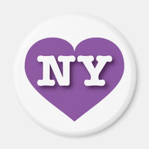 New York Lila Heart - I kärlek NY Magnet