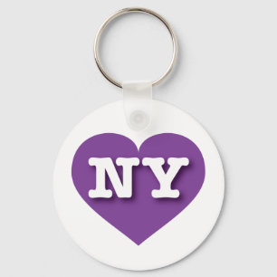 New York Lila Heart - I kärlek NY Nyckelring