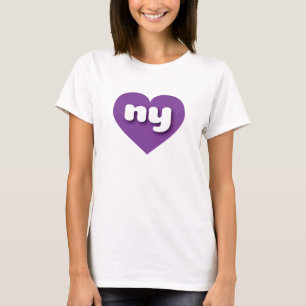New York lila hjärta - I kärlek ny Tee
