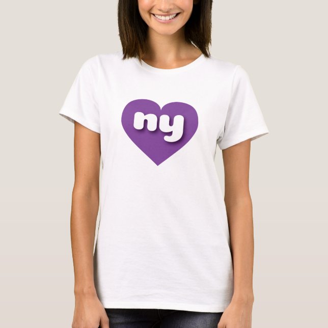 New York lila hjärta - I kärlek ny Tee (Framsida)