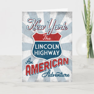 New York Lincoln Highway Vintage America Kort