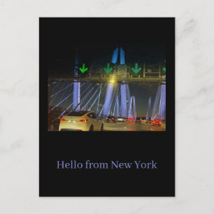 New York Ljussatt bro vykort