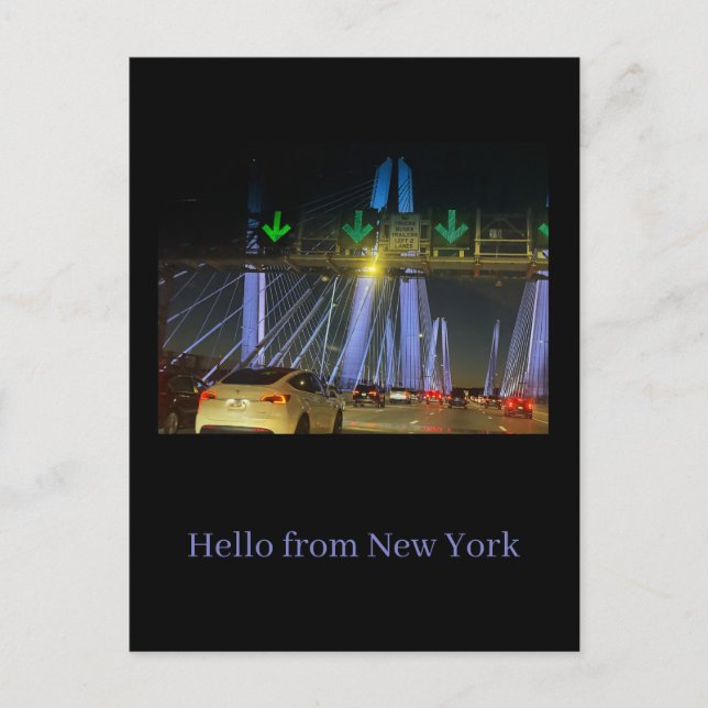 New York Ljussatt bro vykort (Framsida)