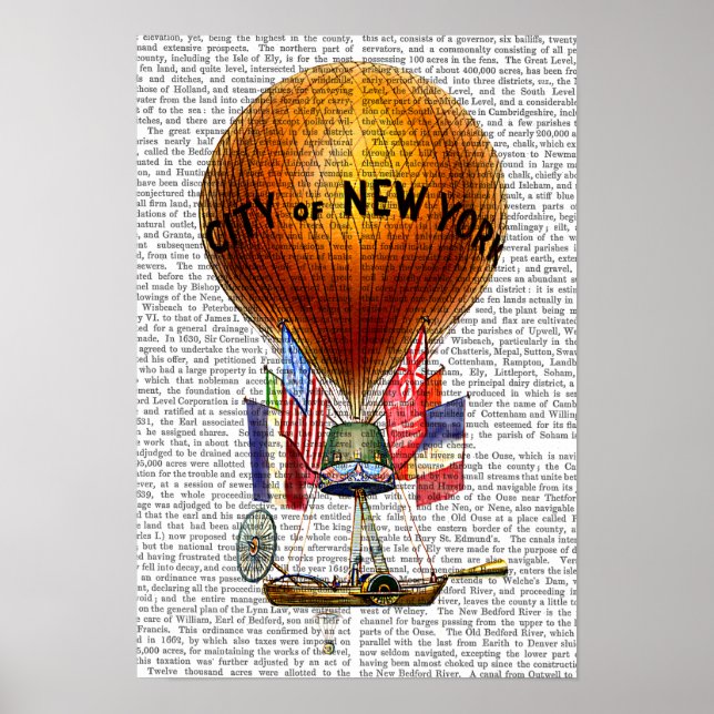 New York-Luftballongen Poster (Framsidan)