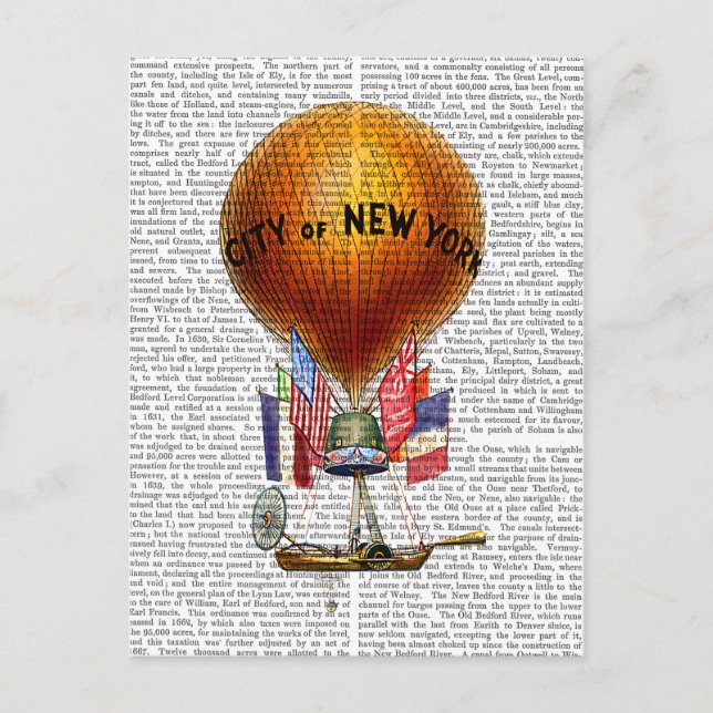 New York-Luftballongen Vykort (Framsida)