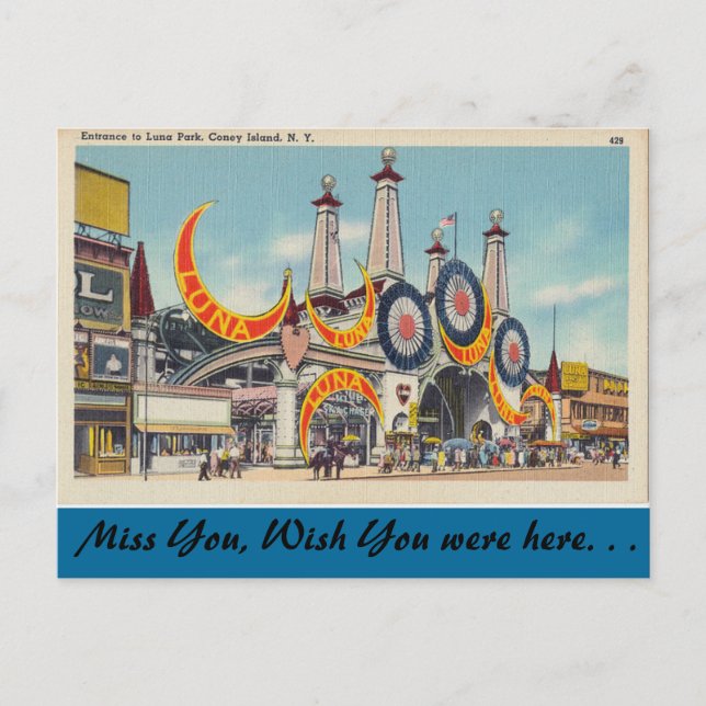 New York, Luna Park, Coney Island Vykort (Framsida)