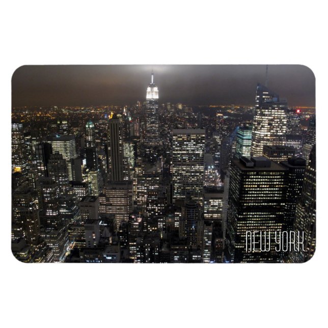 New York Magnet NY City Ljus NY Skyline Souvenir (Horisontell)