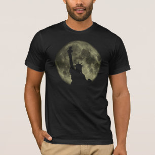 New York måne och frihetsgudinnanT-tröja T Shirt