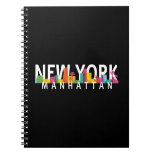 New York Manhattan skyline med handflatan Anteckningsbok