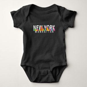 New York Manhattan skyline med handflatan T Shirt