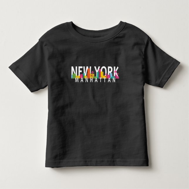 New York Manhattan skyline med handflatan T Shirt (Framsida)