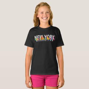 New York Manhattan skyline med handflatan T Shirt