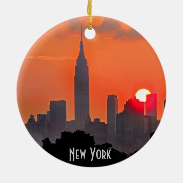 New York Manhattan Skyline Ornament (Baksidan)