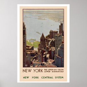 New York Manhattan USA Vintage Resa Poster