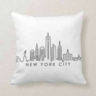 NEW YORK Manhatten USA City Skyline Silhouette Kudde