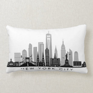 NEW YORK Manhatten USA City Skyline Silhouette Lumbarkudde
