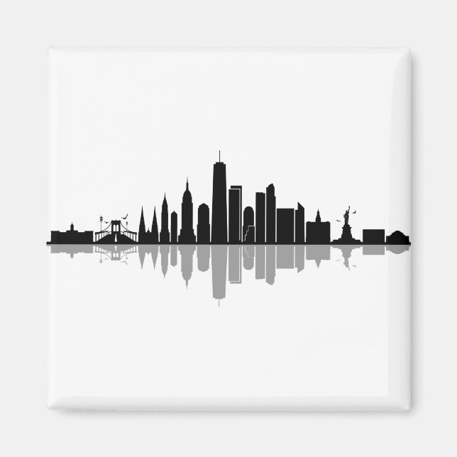 NEW YORK Manhatten USA City Skyline Silhouette Magnet (Framsidan)
