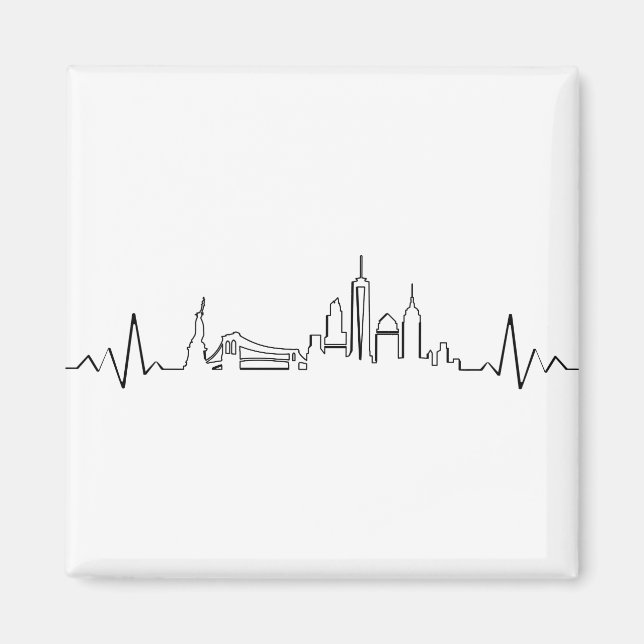 NEW YORK Manhatten USA City Skyline Silhouette Magnet (Framsidan)