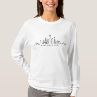 NEW YORK Manhatten USA City Skyline Silhouette T Shirt
