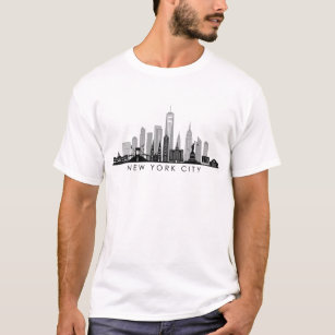 NEW YORK Manhatten USA City Skyline Silhouette T Shirt