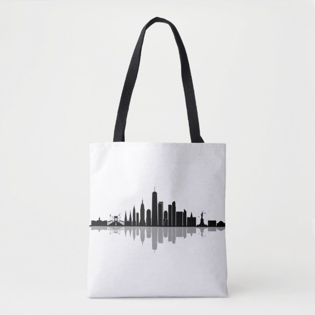 NEW YORK Manhatten USA City Skyline Silhouette Tygkasse (Framsida)