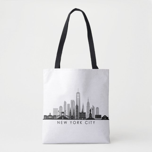 NEW YORK Manhatten USA City Skyline Silhouette Tygkasse (Framsida)