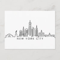 NEW YORK Manhatten USA City Skyline Silhouette