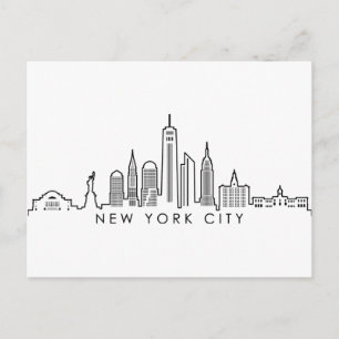 NEW YORK Manhatten USA City Skyline Silhouette Vykort