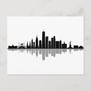 NEW YORK Manhatten USA City Skyline Silhouette Vykort