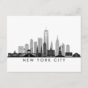 NEW YORK Manhatten USA City Skyline Silhouette Vykort