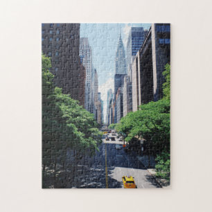 New York med Gult Cab & Empire state Byggnad Pussel