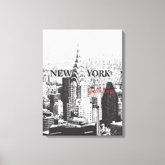 New York med Kärlek Poster Canvastryck (Framsida)