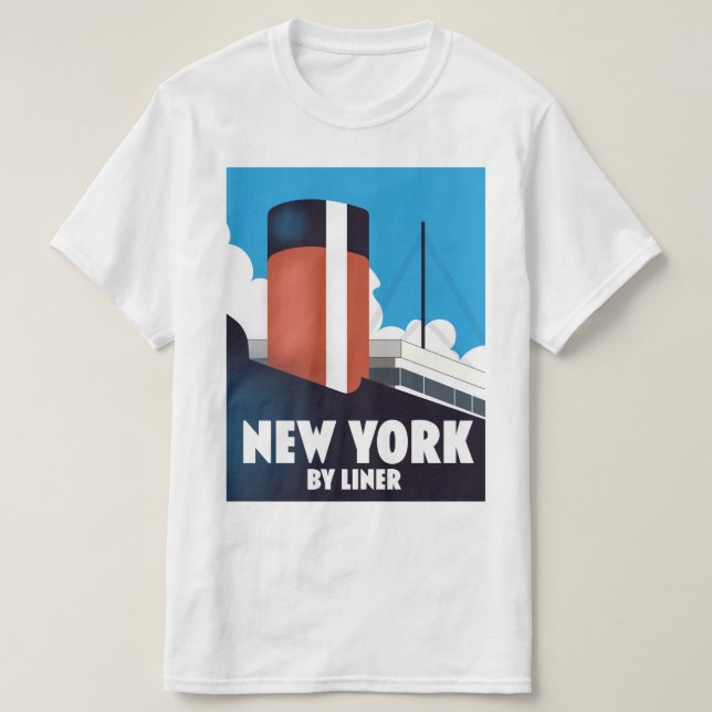 New York med linjefartyg T Shirt (Design framsida)