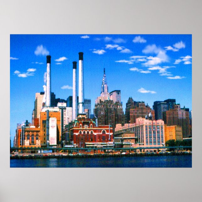 New York Midtown Manhattan - Digital Art Print Poster (Framsidan)